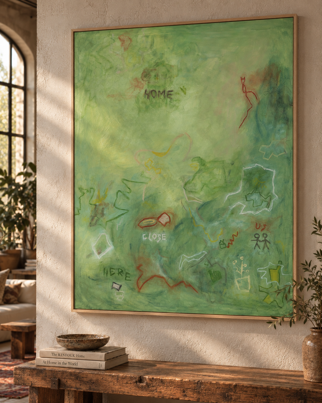 Childhood Memories, Acrylic and oil pastel on canvas
